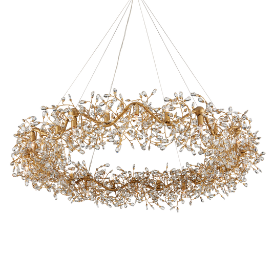 Currey & Co. Crystal Bud 57.5" 24-Light Ring Chandelier 9000-1136