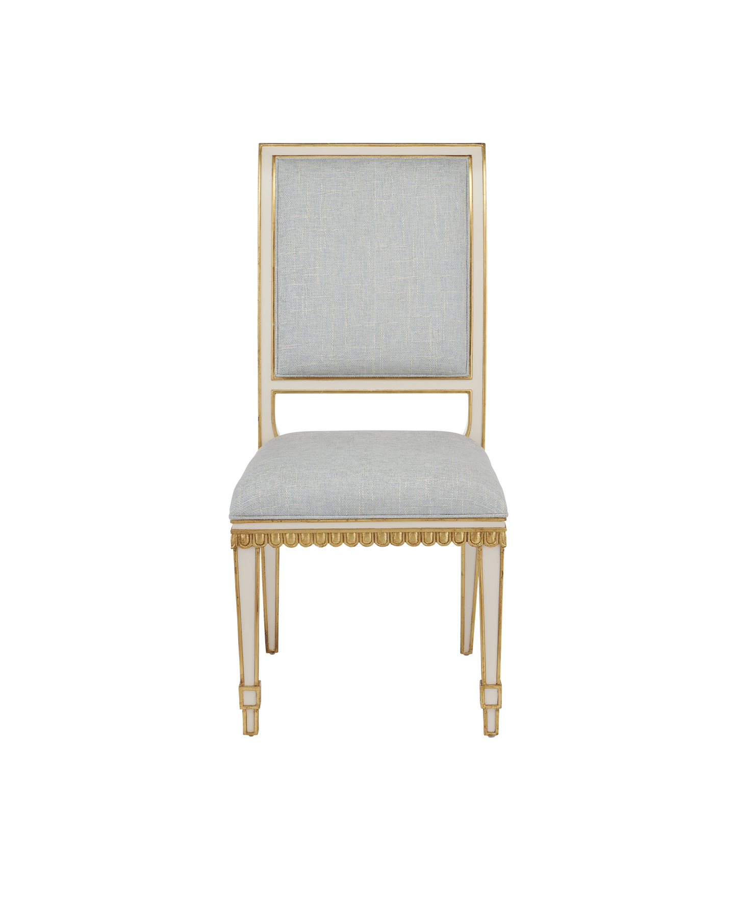 Currey & Co. Upholstered Ines Ivory Dining Chair, Mixology Moonstone 7000-0153