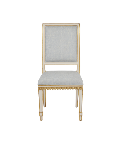 Currey & Co. Upholstered Ines Ivory Dining Chair, Mixology Moonstone 7000-0153