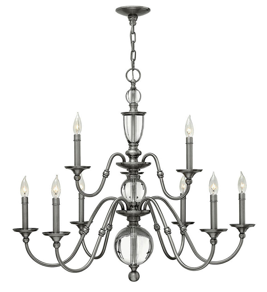 Hinkley Lighting Eleanor Medium Two Tier Polished Antique Nickel 4958PL