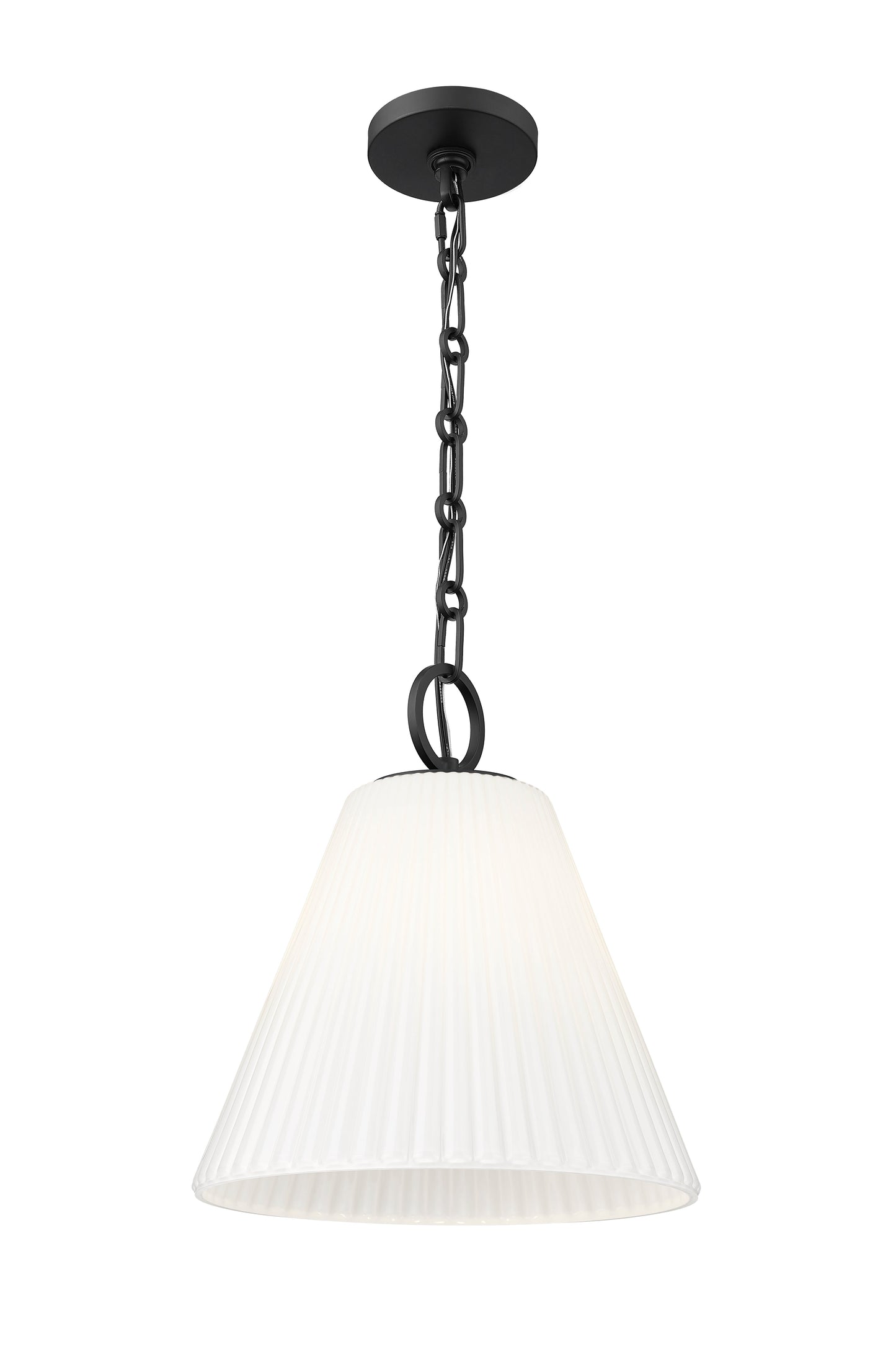 Z-Lite Alaric 1 Light Pendant in Matte Black 3042P14-MB