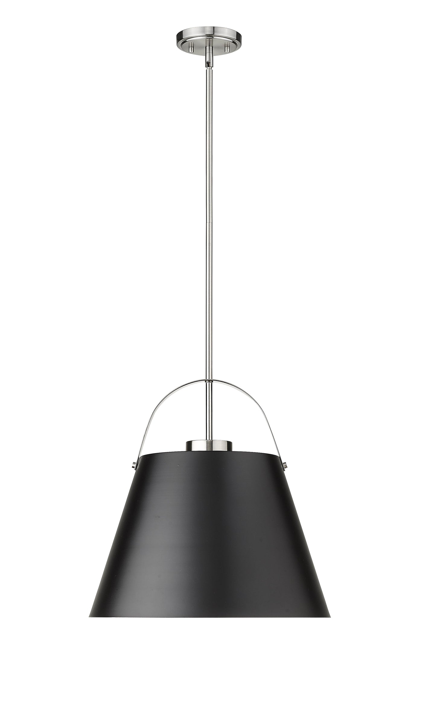 Z-Lite Z-Studio 1 Light Pendant in Matte Black + Brushed Nickel 726P18-MB+BN