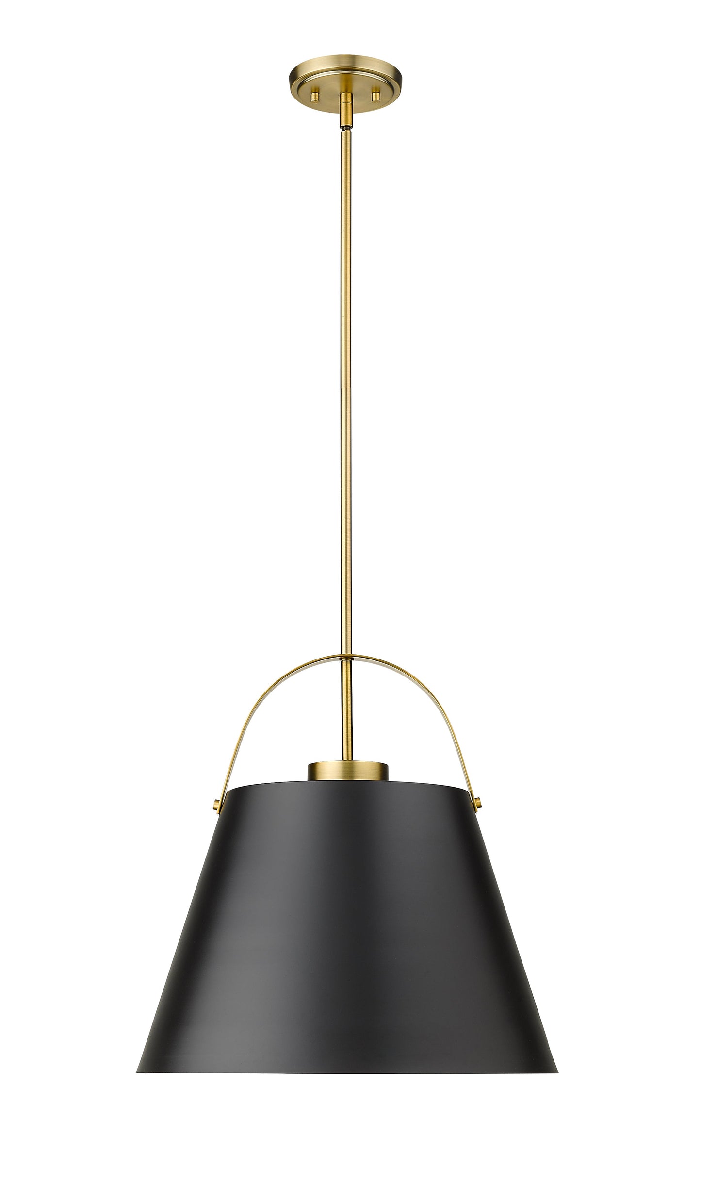 Z-Lite Z-Studio 1 Light Pendant in Matte Black + Heritage Brass 726P18-MB+HBR