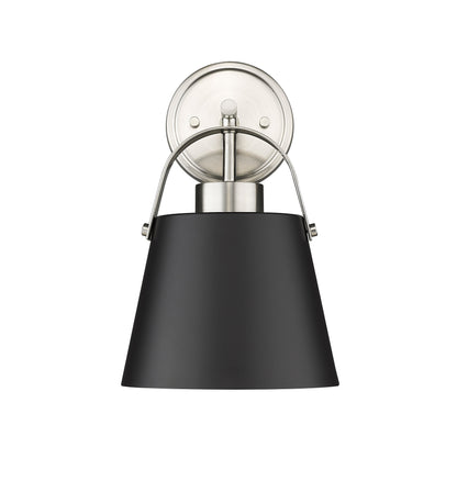 Z-Lite Z-Studio 1 Light Wall Sconce in Matte Black + Brushed Nickel 726-1S-MB+BN