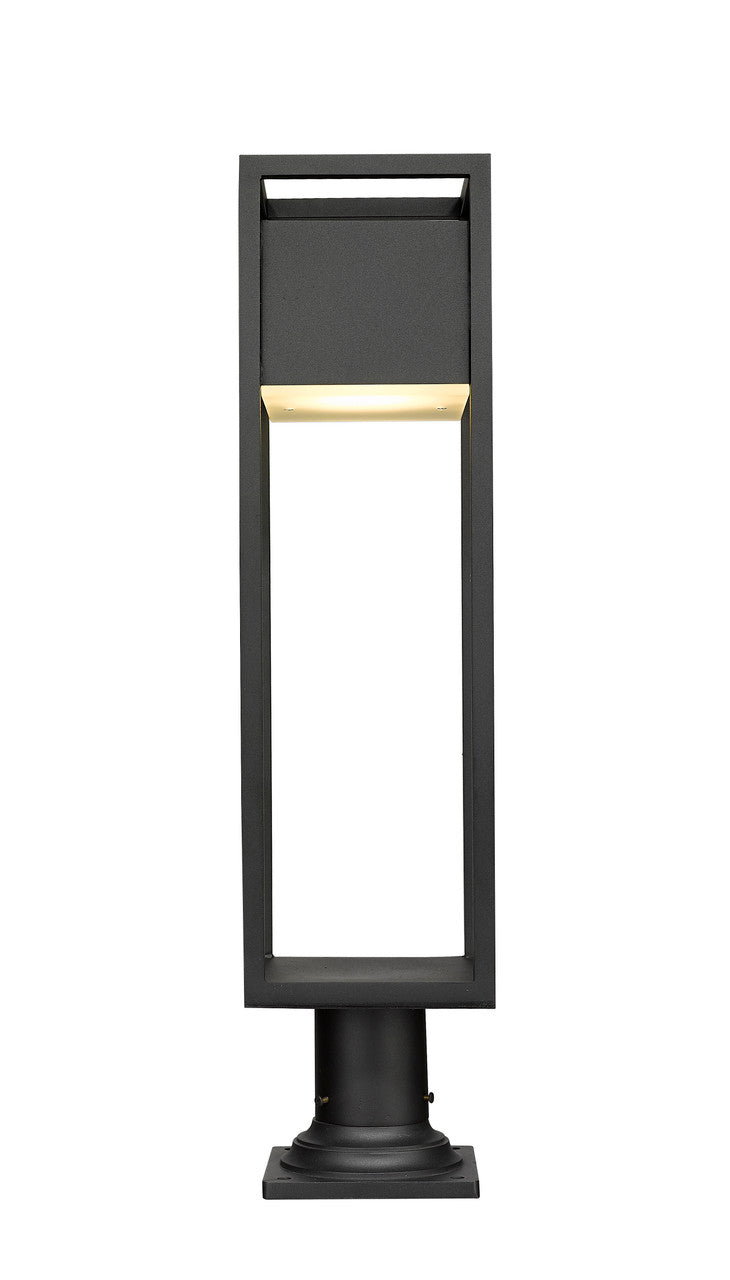 Z-Lite Barwick 1 Light Outdoor Pier Mounted Fixture in Black 585PHBR-533PM-BK-LED