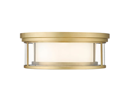 Z-Lite Willow 3 Light Flush Mount in Olde Brass 426F16-OBR