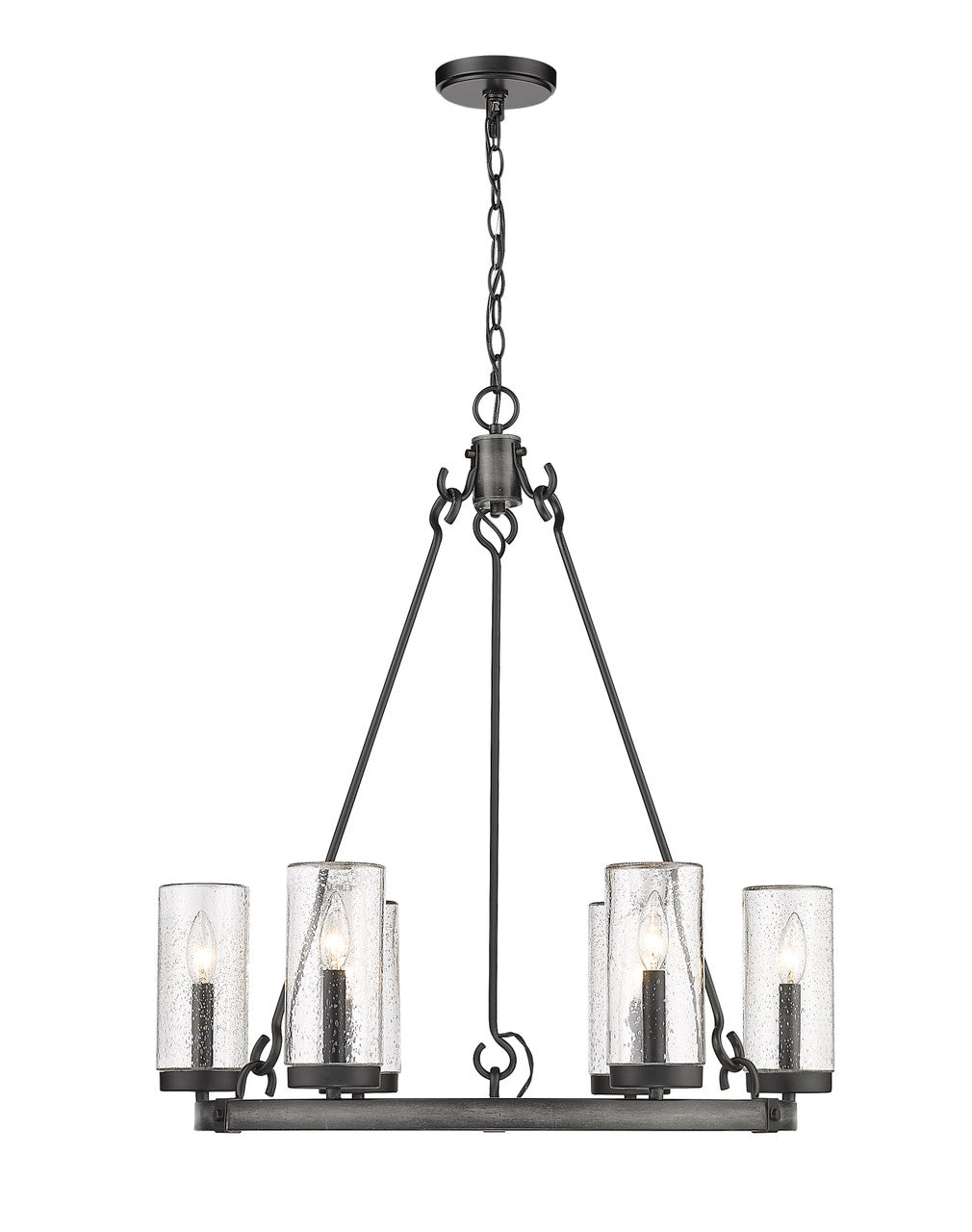 Z-Lite Marlow 6 Light Outdoor Chandelier in Ashen Barnboard 589-6ABB