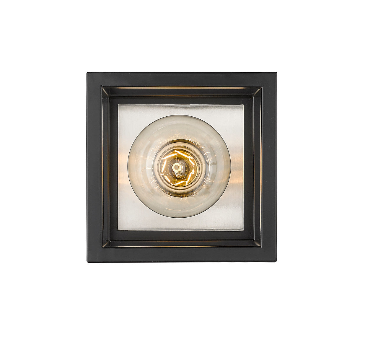 Z-Lite Kube 1 Light Wall Sconce in Matte Black + Brushed Nickel 480-1S-MB-BN