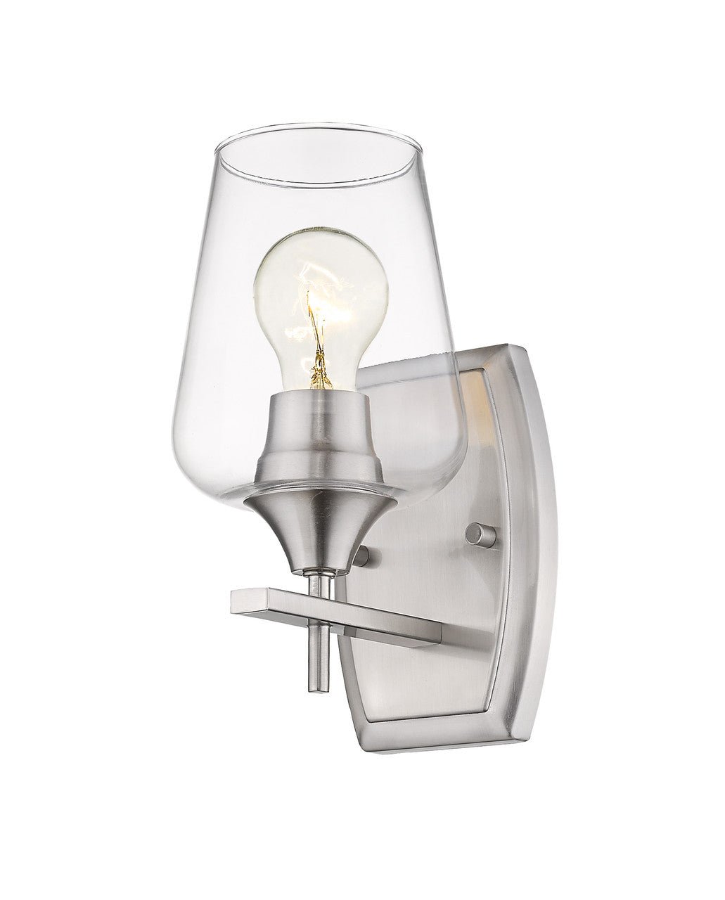 Z-Lite Joliet 1 Light Wall Sconce in Brushed Nickel 473-1S-BN