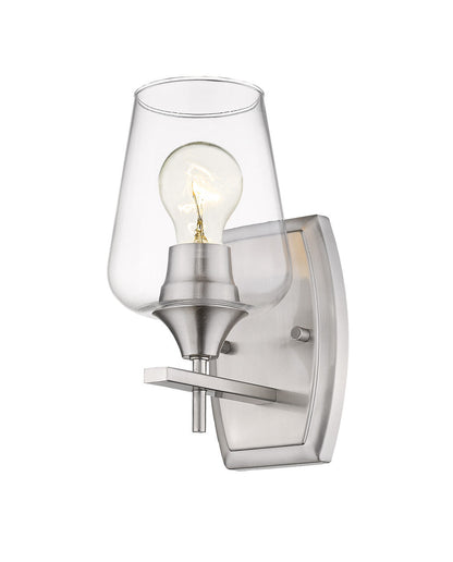 Z-Lite Joliet 1 Light Wall Sconce in Brushed Nickel 473-1S-BN