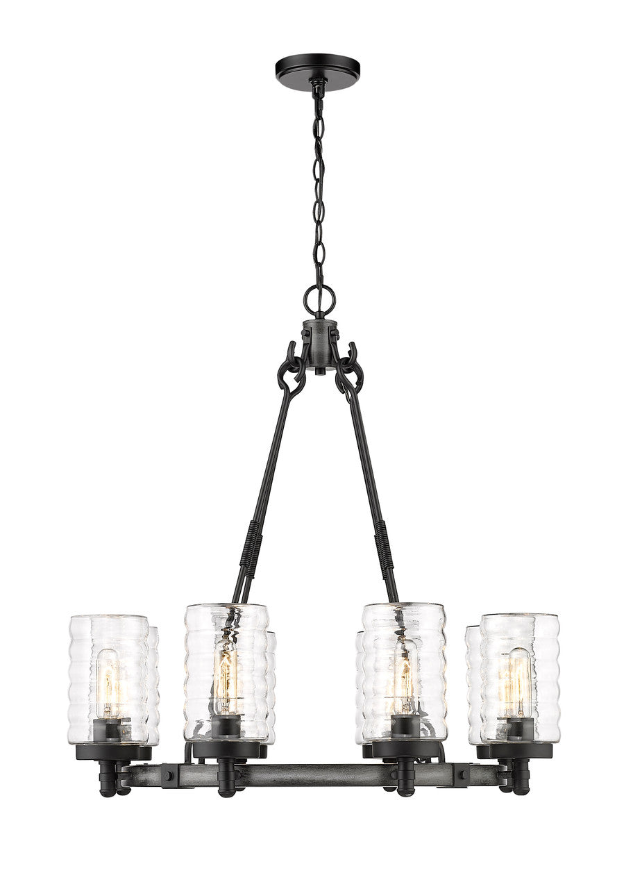 Z-Lite Tahoe 8 Light Outdoor Chandelier in Ashen Barnboard 588-8ABB