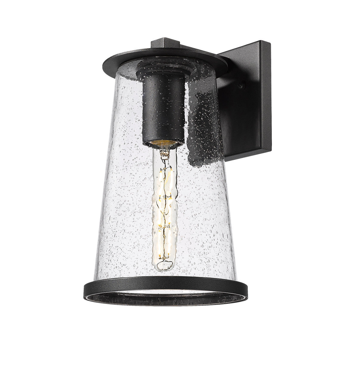 Z-Lite Bar Harbor 1 Light Outdoor Wall Light in Sand Black 5004M-BK