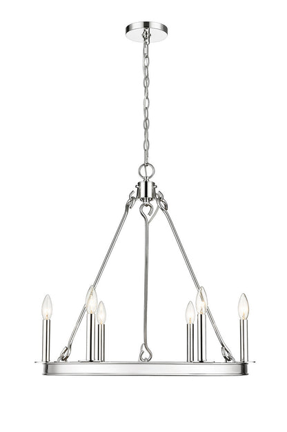 Z-Lite Barclay 6 Light Chandelier in Polished Nickel 482R-6PN