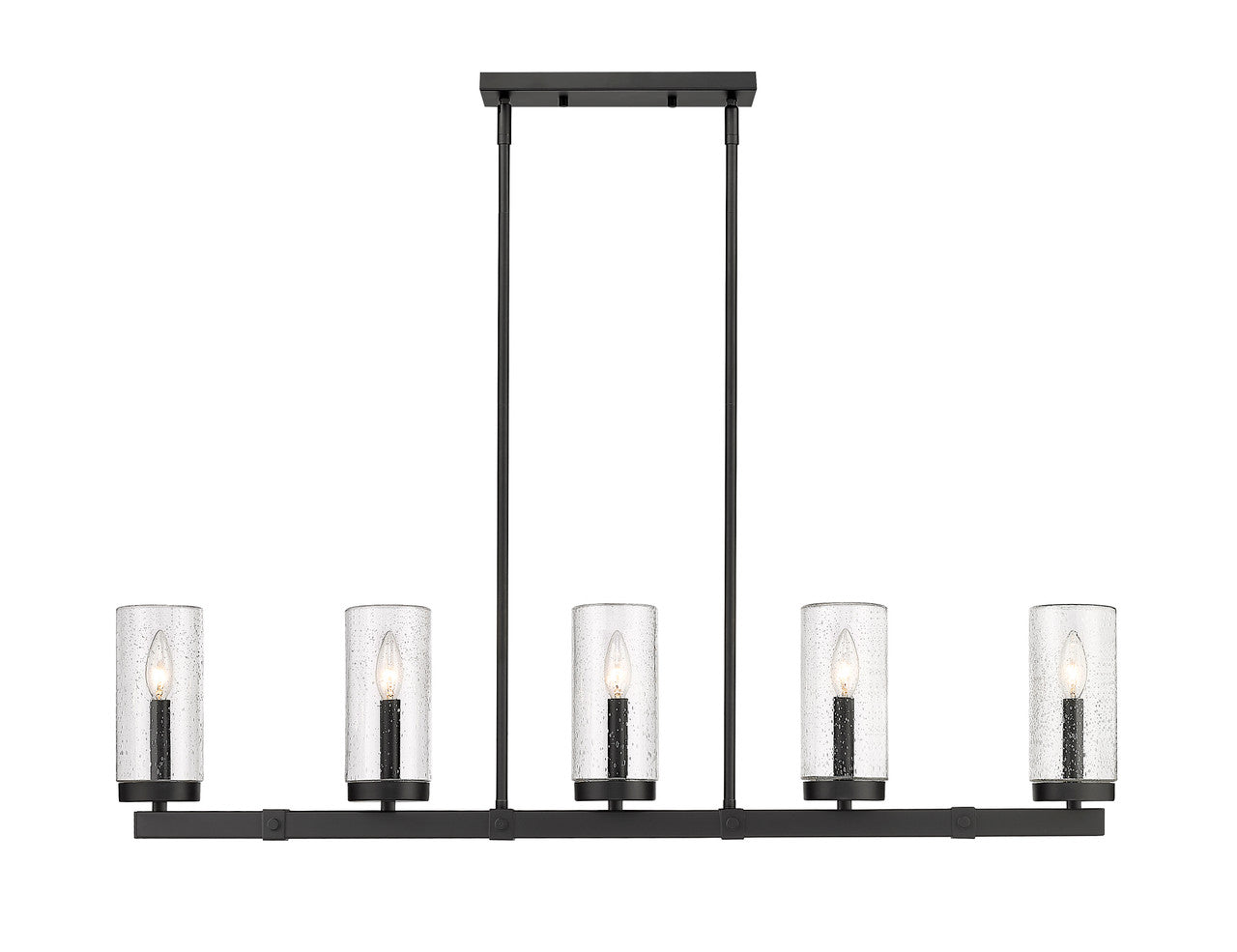 Z-Lite Marlow 5 Light Outdoor Linear Chandelier in Matte Black 589-5L-BK