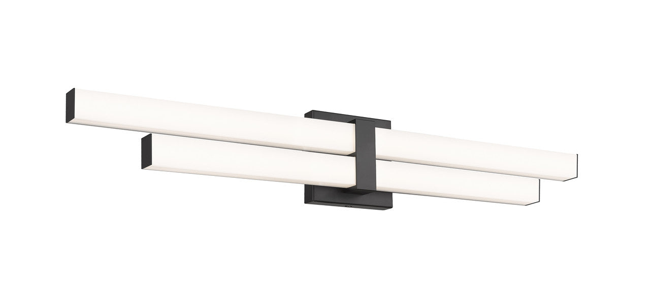 Z-Lite Zane 2 Light Vanity in Matte Black 1008-32W-MB-LED