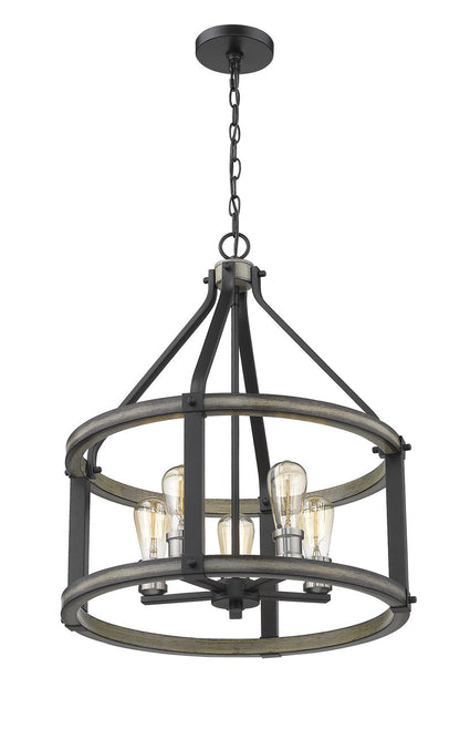 Z-Lite Kirkland 5 Light Chandelier in Ashen Barnboard 472-5D-ABB