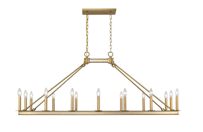 Z-Lite Barclay 16 Light Linear Chandelier in Olde Brass 482-16L-OBR