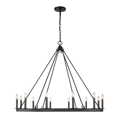 Z-Lite Barclay 12 Light Chandelier in Matte Black 482R-12MB