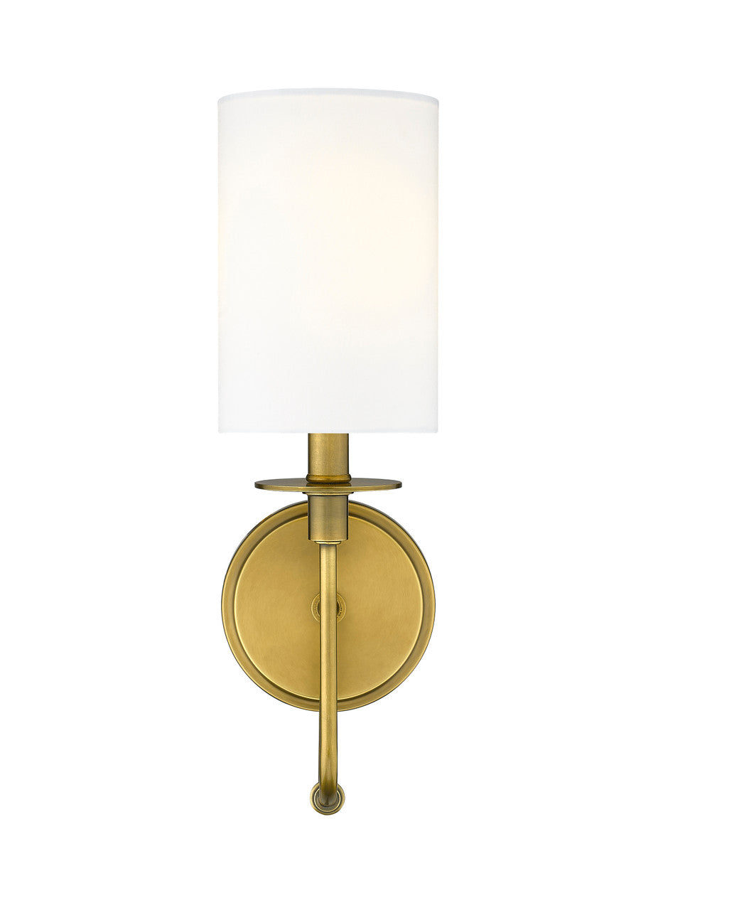 Z-Lite Ella 1 Light Wall Sconce in Rubbed Brass 809-1S-RB-WH