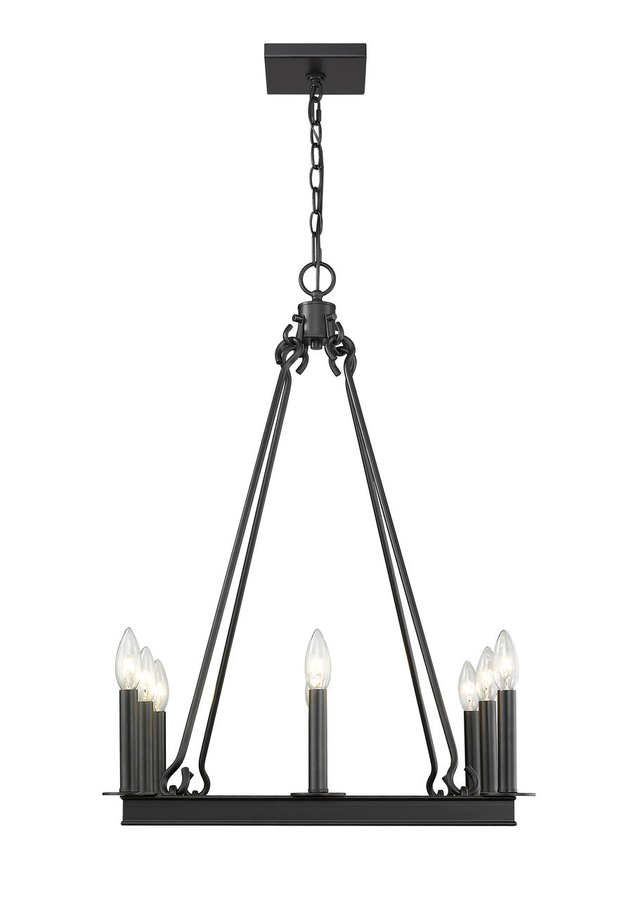 Z-Lite Barclay 8 Light Chandelier in Matte Black 482S-8-20MB