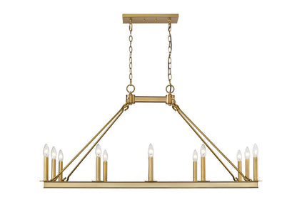 Z-Lite Barclay 12 Light Linear Chandelier in Olde Brass 482-12L-OBR