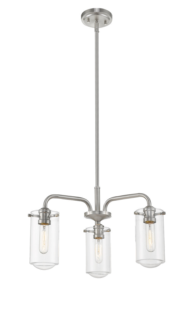 Z-Lite Delaney 3 Light Chandelier in Brushed Nickel 471-3BN