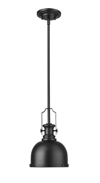 Z-Lite Melange 1 Light Pendant in Matte Black 725MP-MB