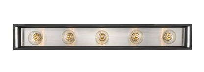 Z-Lite Kube 5 Light Vanity in Matte Black + Brushed Nickel 480-5V-MB-BN