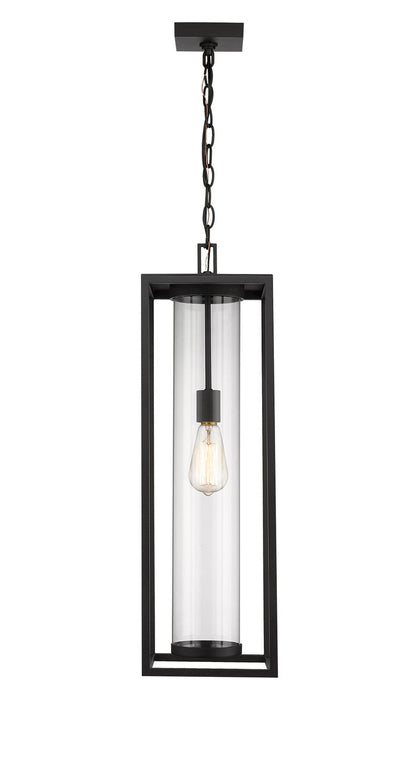 Z-Lite Dunbroch 1 Light Outdoor Chain Mount Ceiling Fixture in Black 584CHB-BK