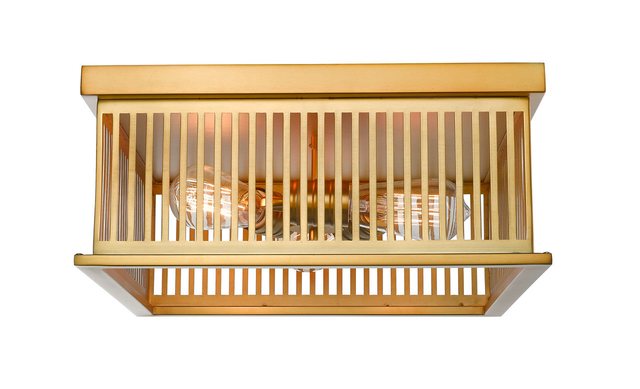 Z-Lite Camellia 3 Light Flush Mount in Brass 333F3BR