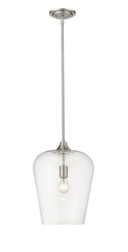 Z-Lite Joliet 1 Light Pendant in Brushed Nickel 473P12-BN