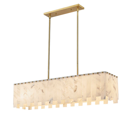 Z-Lite Viviana 7 Light Linear Chandelier in Rubbed Brass 345-49L-RB