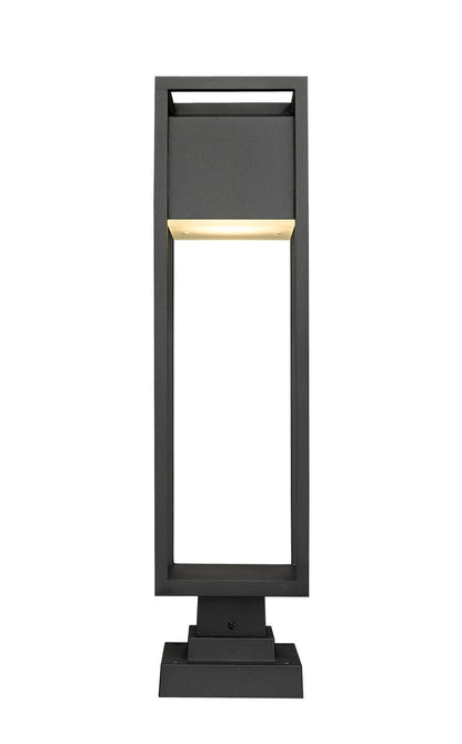 Z-Lite Barwick 1 Light Outdoor Pier Mounted Fixture in Black 585PHBS-SQPM-BK-LED