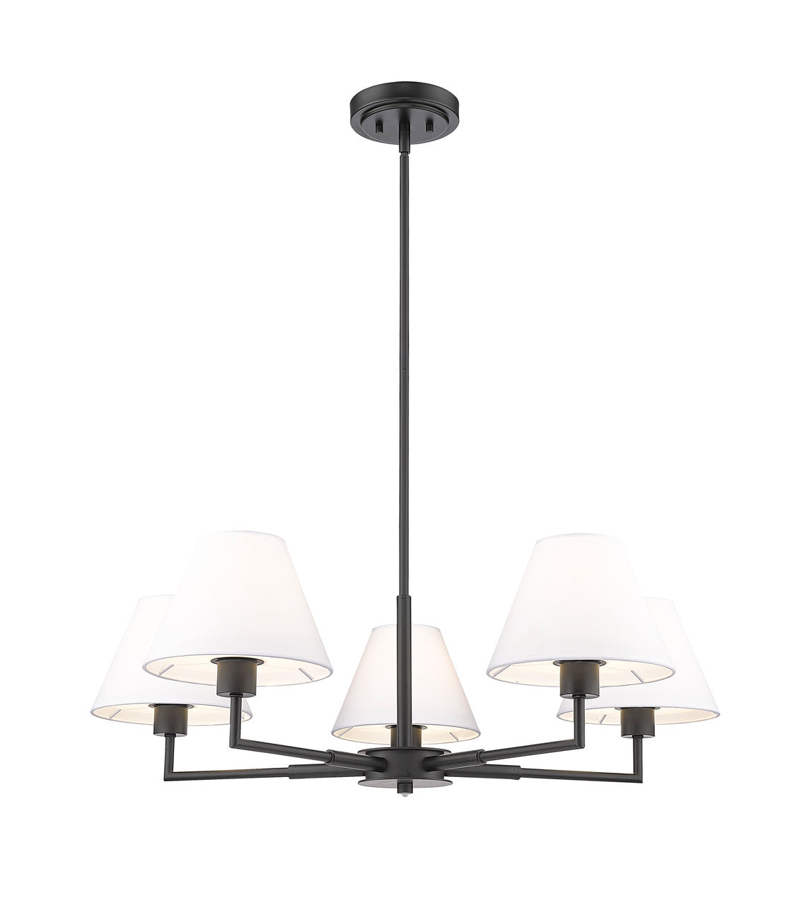 Z-Lite Leila 5 Light Chandelier in Matte Black 744-34R-MB