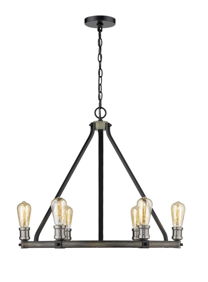 Z-Lite Kirkland 6 Light Chandelier in Ashen Barnboard 472-6ABB