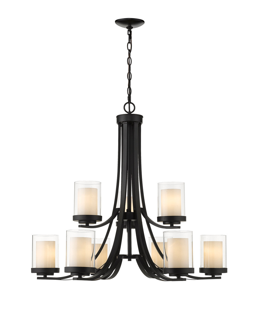 Z-Lite Willow 9 Light Chandelier in Matte Black 426-9-MB