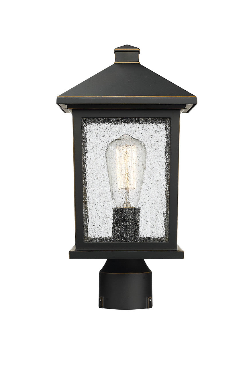 Z-Lite Portland 1 Light Outdoor Post Mount Fixture in Oil Rubbed Bronze 531PHMR-ORB