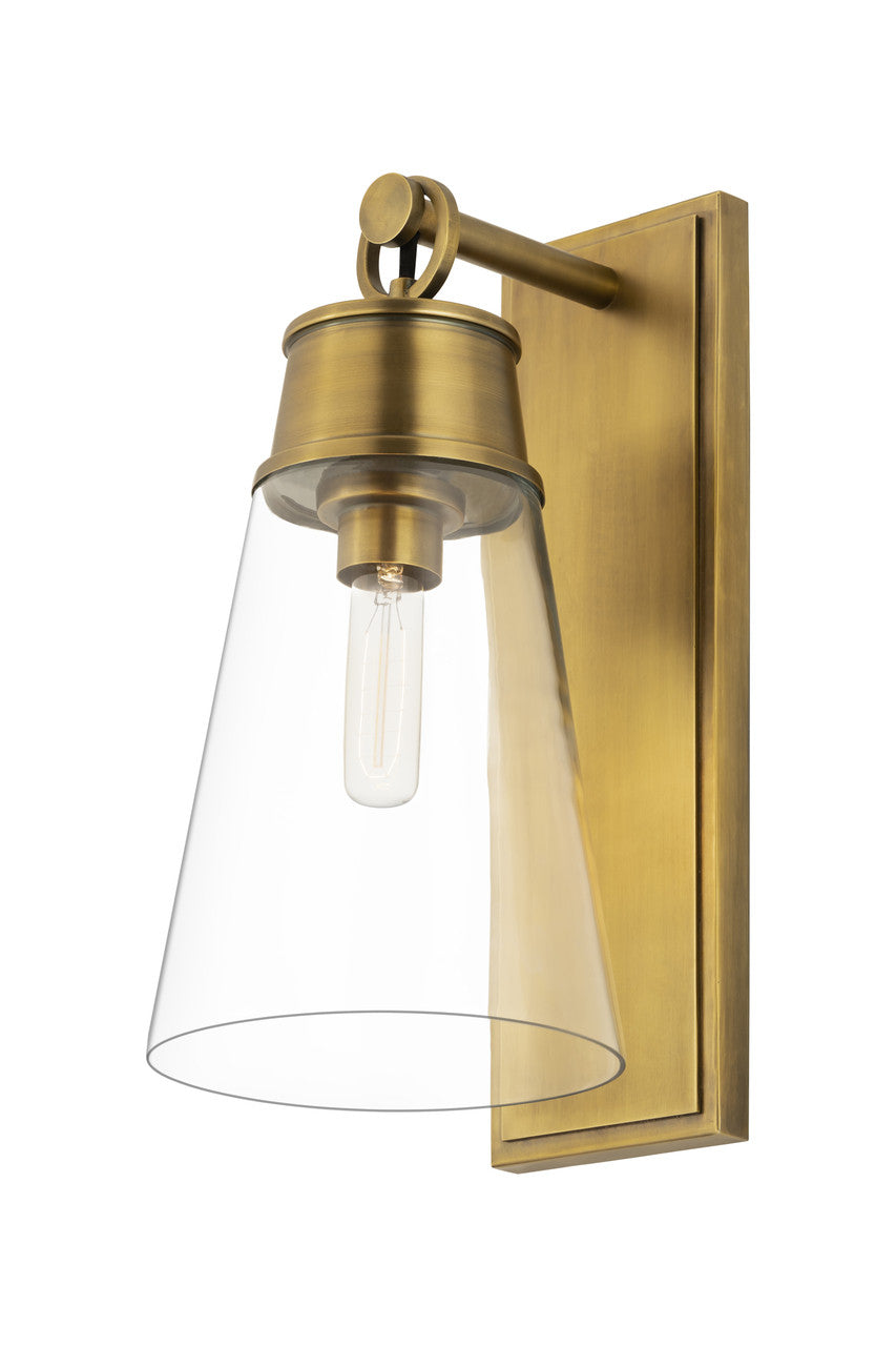 Z-Lite Wentworth 1 Light Wall Sconce in Rubbed Brass 2300-1SL-RB