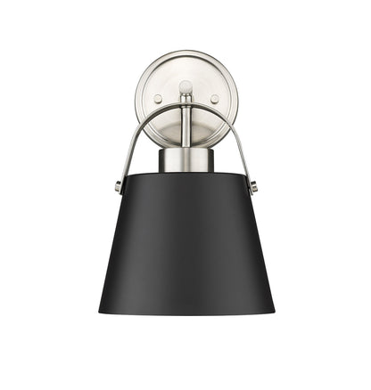 Z-Lite Z-Studio 1 Light Wall Sconce in Matte Black + Brushed Nickel 726-1S-MB+BN