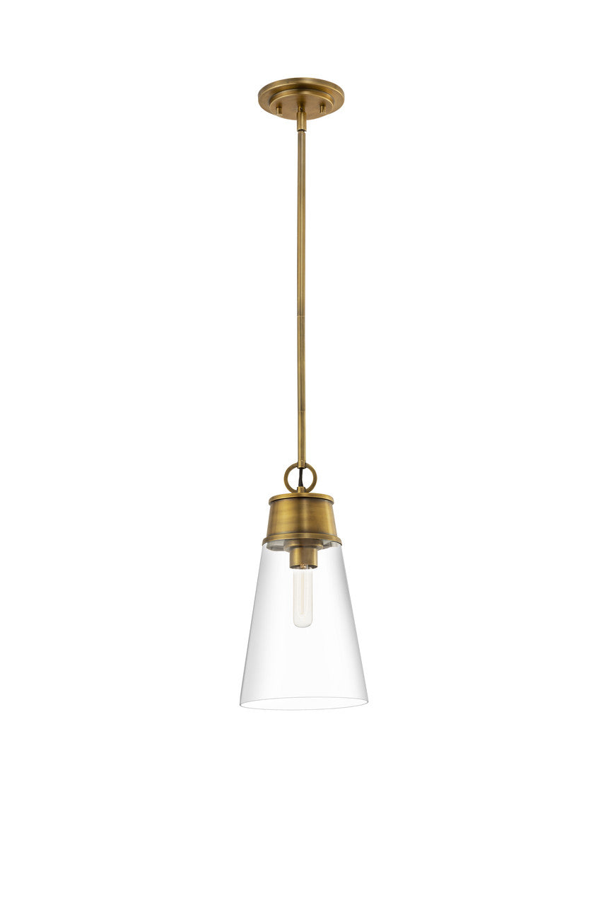 Z-Lite Wentworth 1 Light Pendant in Rubbed Brass 2300P8-RB