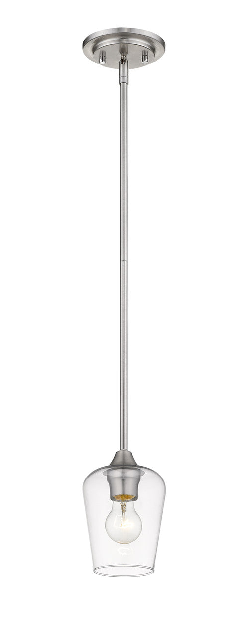 Z-Lite Joliet 1 Light Pendant in Brushed Nickel 473MP-BN