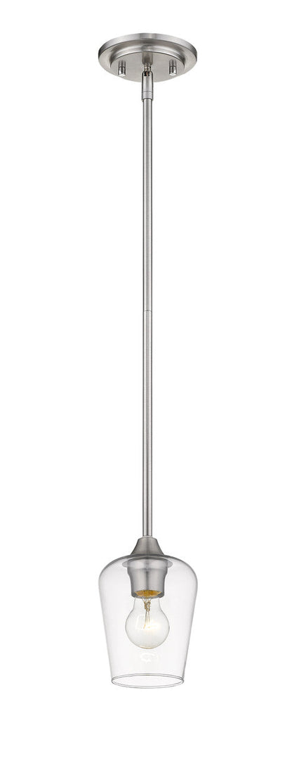 Z-Lite Joliet 1 Light Pendant in Brushed Nickel 473MP-BN