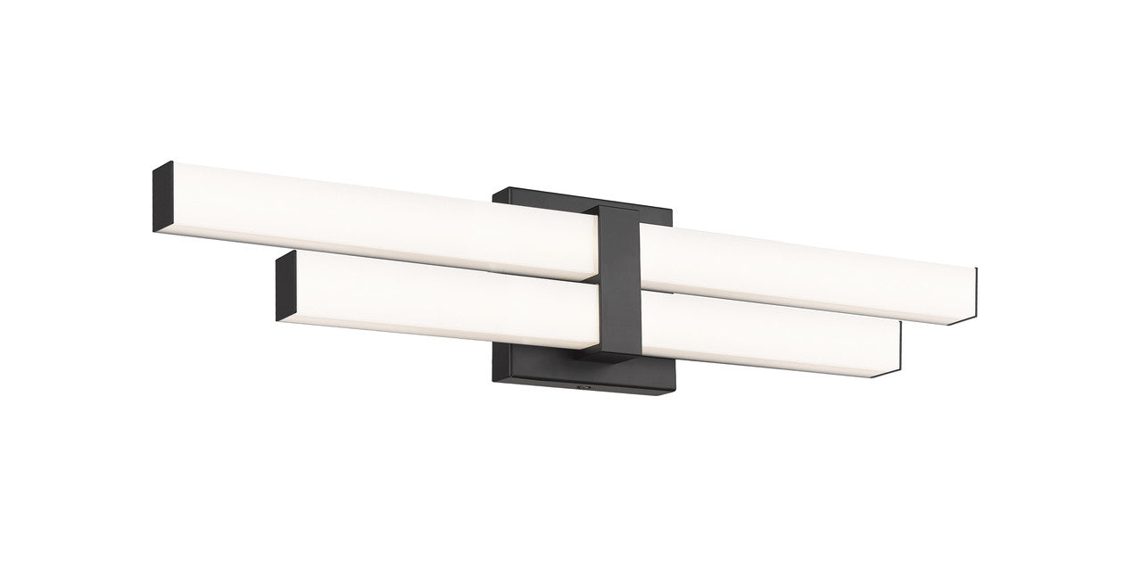 Z-Lite Zane 2 Light Vanity in Matte Black 1008-25W-MB-LED