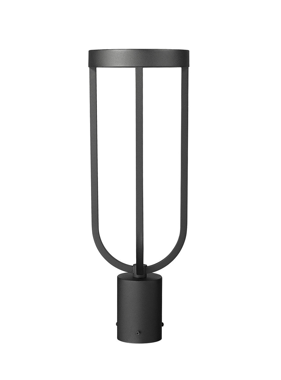 Z-Lite Leland 1 Light Outdoor Post Mount Fixture in Sand Black 5005PHM-BK-LED