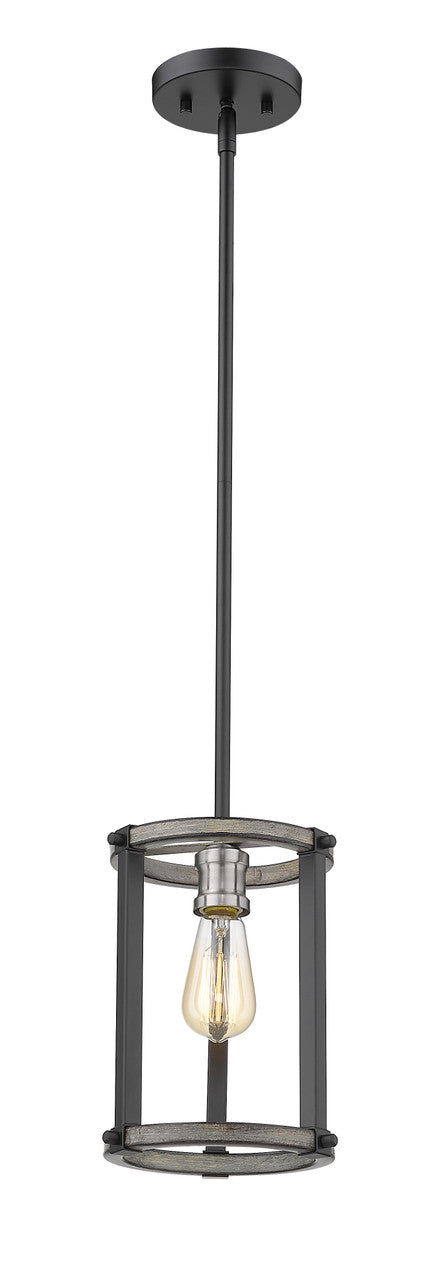 Z-Lite Kirkland 1 Light Pendant in Ashen Barnboard 472MPR-ABB