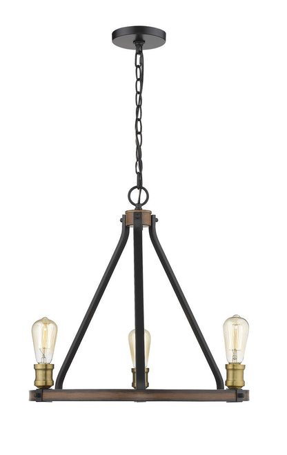 Z-Lite Kirkland 3 Light Chandelier in Rustic Mahogany 472-3RM