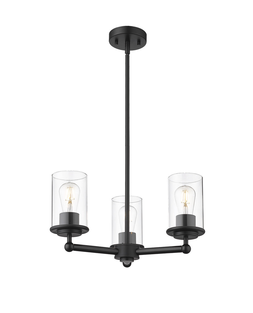 Z-Lite Thayer 3 Light Chandelier in Matte Black 742-3MB