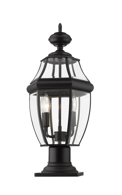 Z-Lite Westover 2 Light Outdoor Pier Mounted Fixture in Black 580PHM-533PM-BK