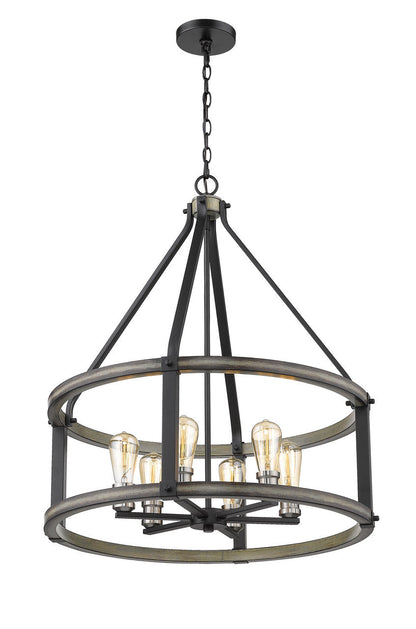 Z-Lite Kirkland 6 Light Chandelier in Ashen Barnboard 472-6D-ABB