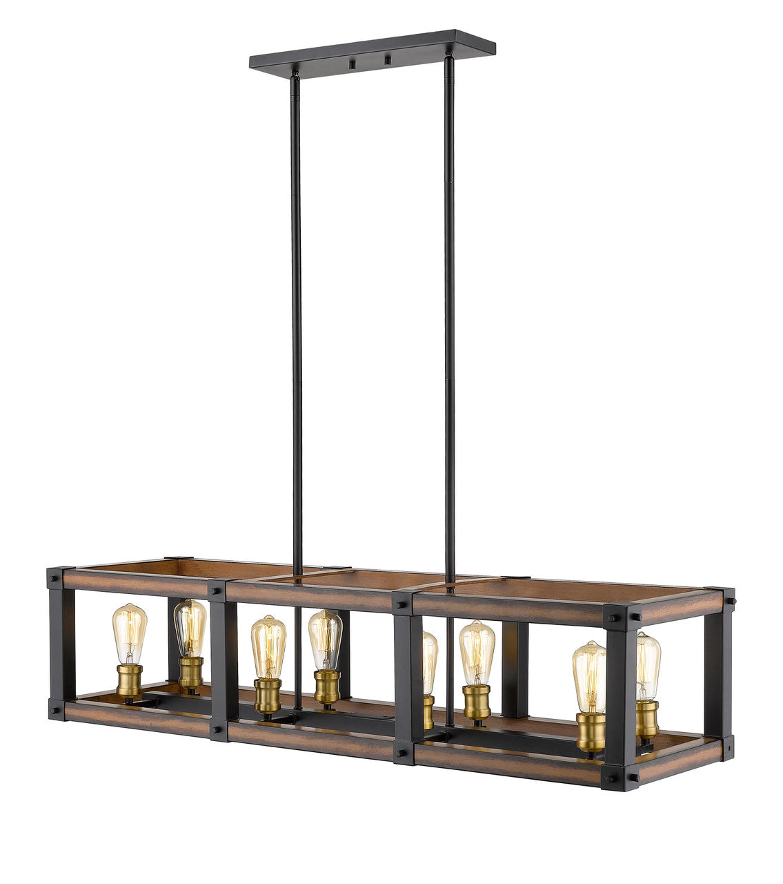 Z-Lite Kirkland 8 Light Linear Chandelier in Rustic Mahogany 472-8L-RM